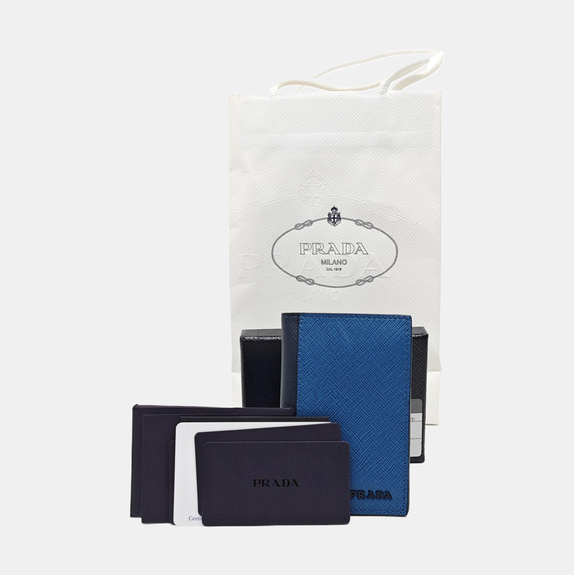 Calfskin Card Holder Blue