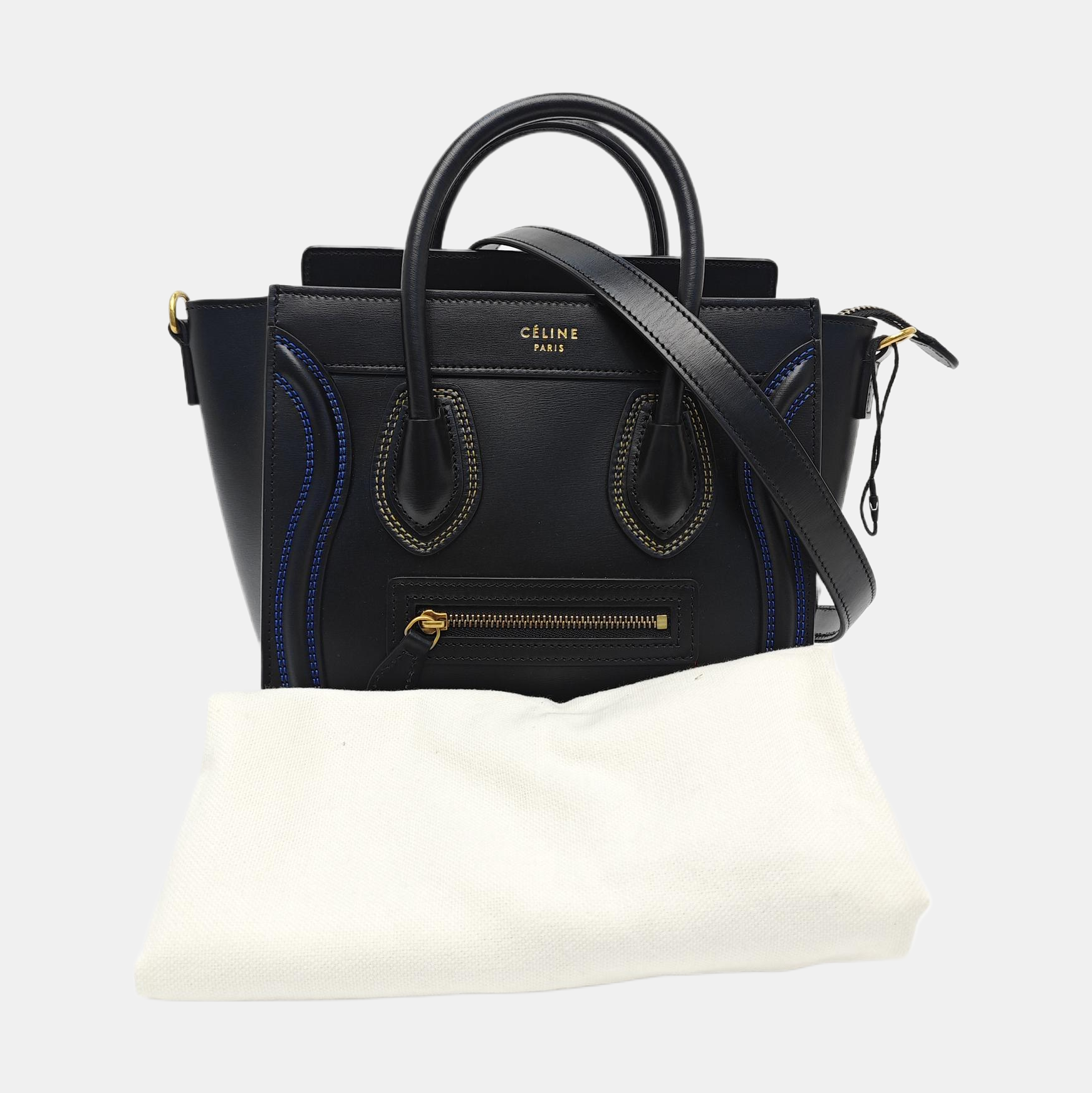LUGGAGE Mini Quilted Calfskin Black