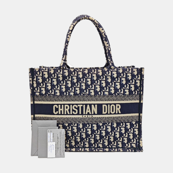 Book Tote Medium Oblique Canvas Blue