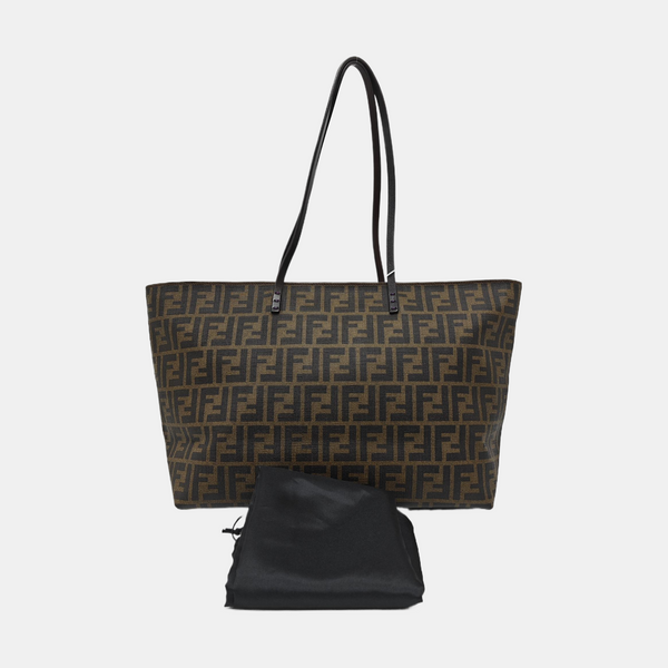 Coated Canvas Tote Bag Brown