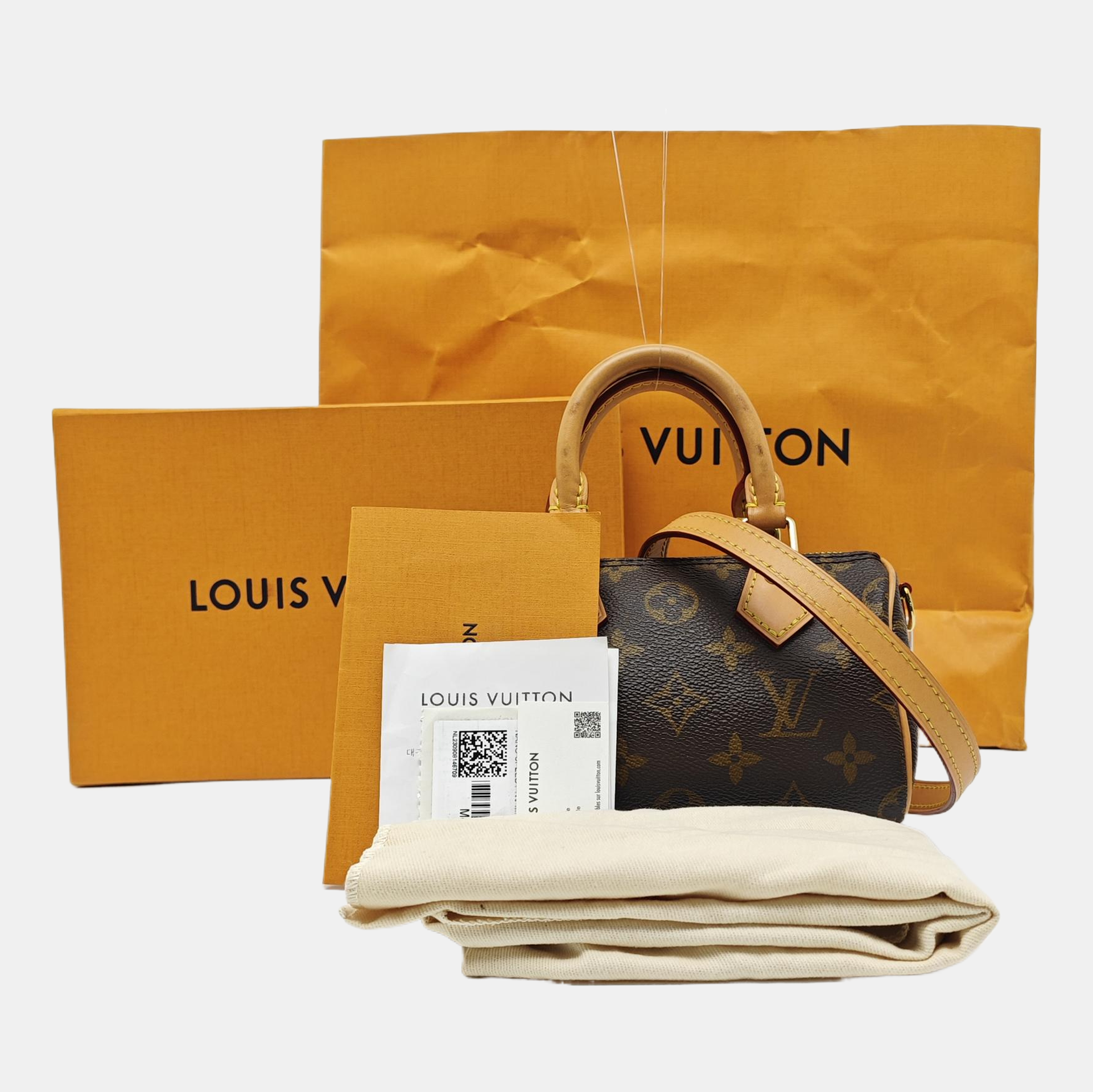 SPEEDY Nano Monogram Coated Canvas Brown