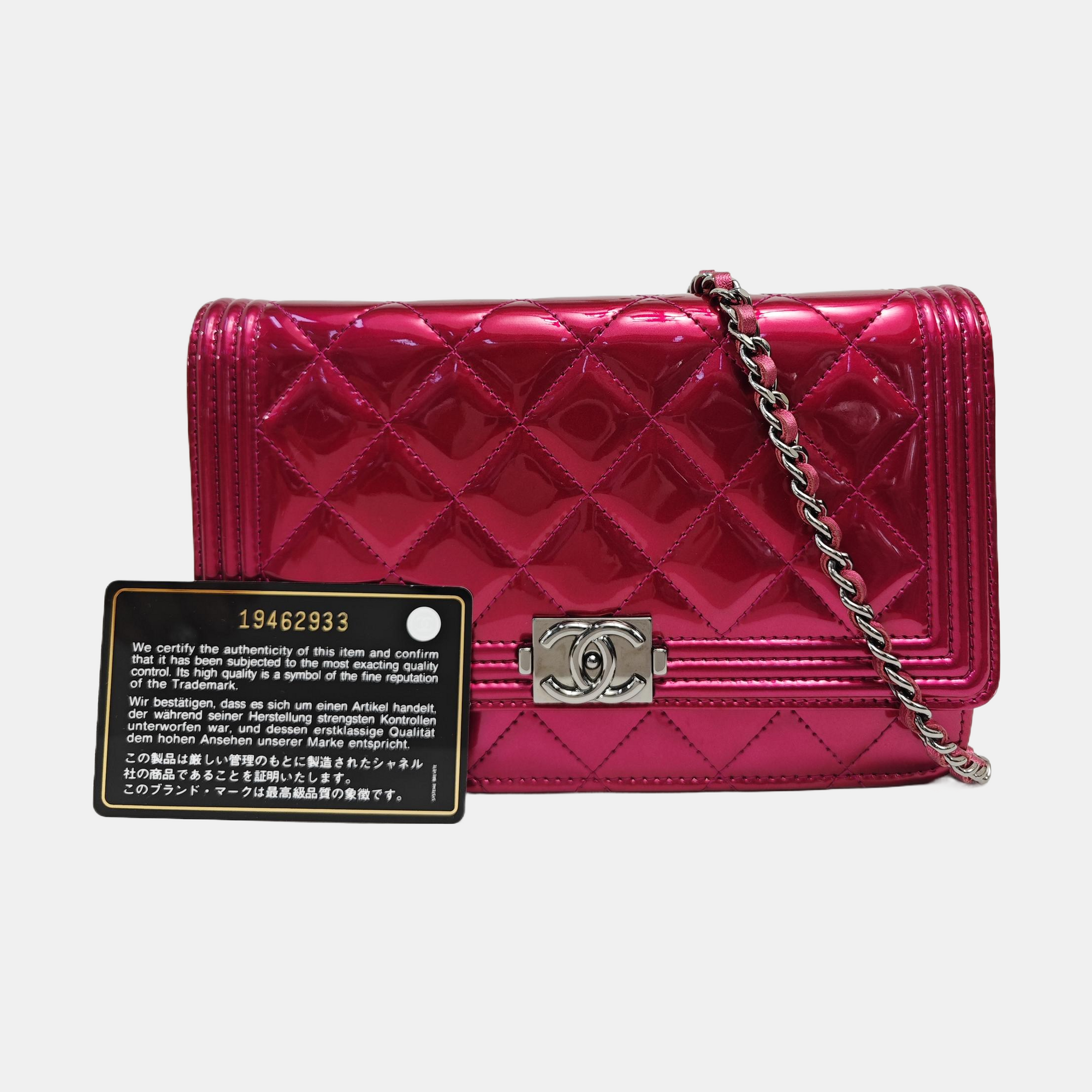 BOY CHANEL WOC Quilted Patent Leather Red