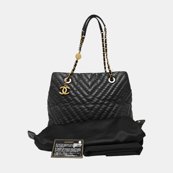 Chevron Calfskin Black
