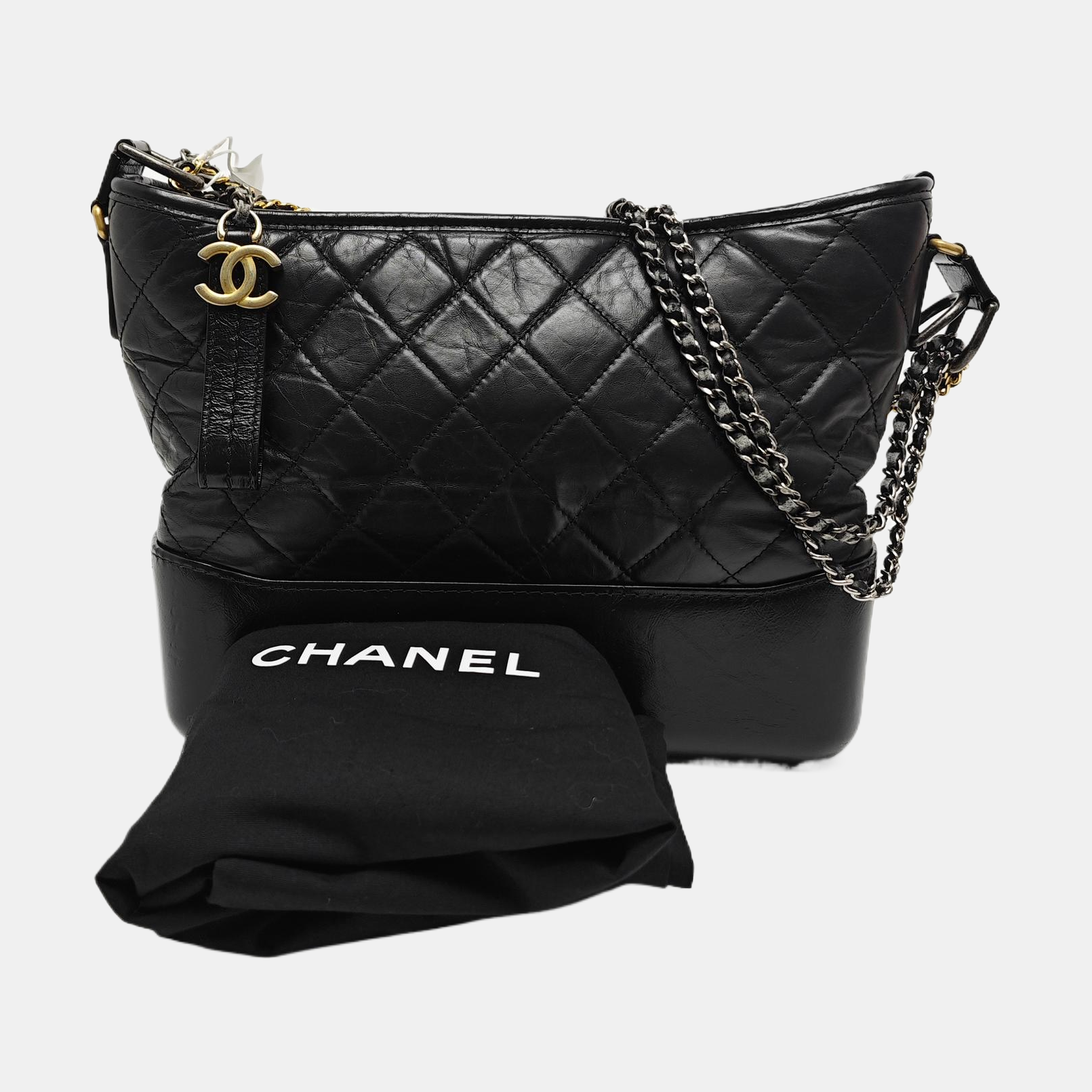 GABRIELLE Medium Quilted Calfskin Black