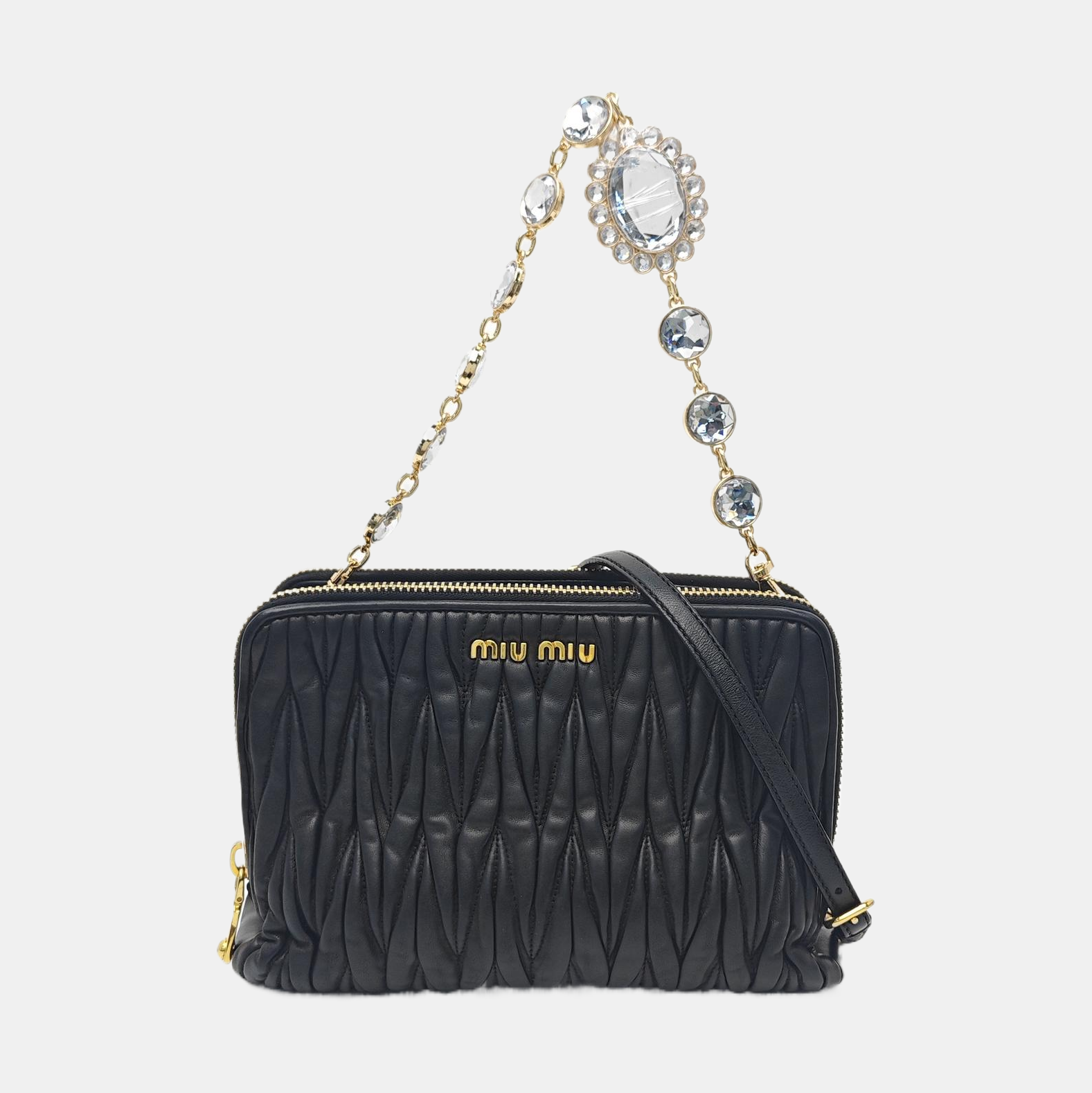 Quilted Lambskin Shoulder Bag Black