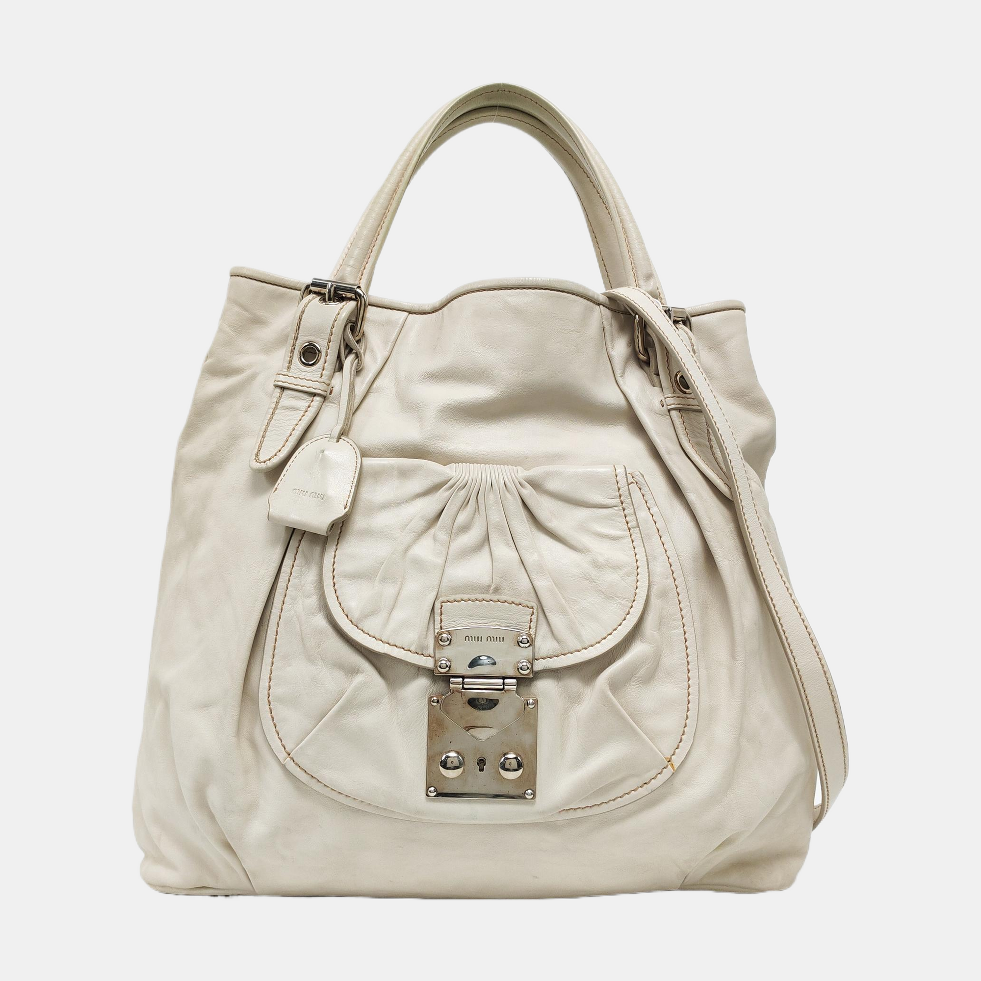 Calfskin Shoulder Bag White