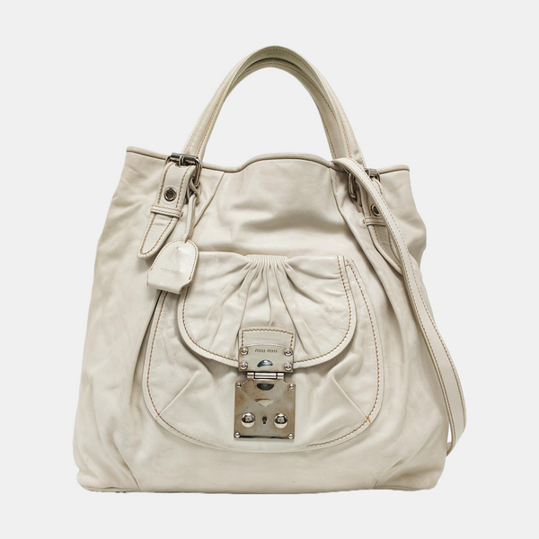 Calfskin Shoulder Bag White