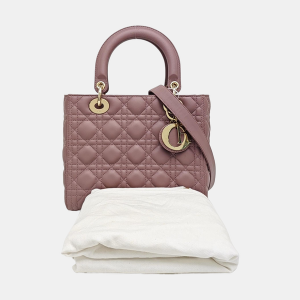 Lady Dior Medium Cannage Lambskin Pink