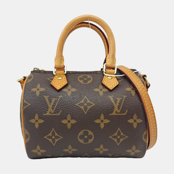 SPEEDY Nano Monogram Coated Canvas Brown
