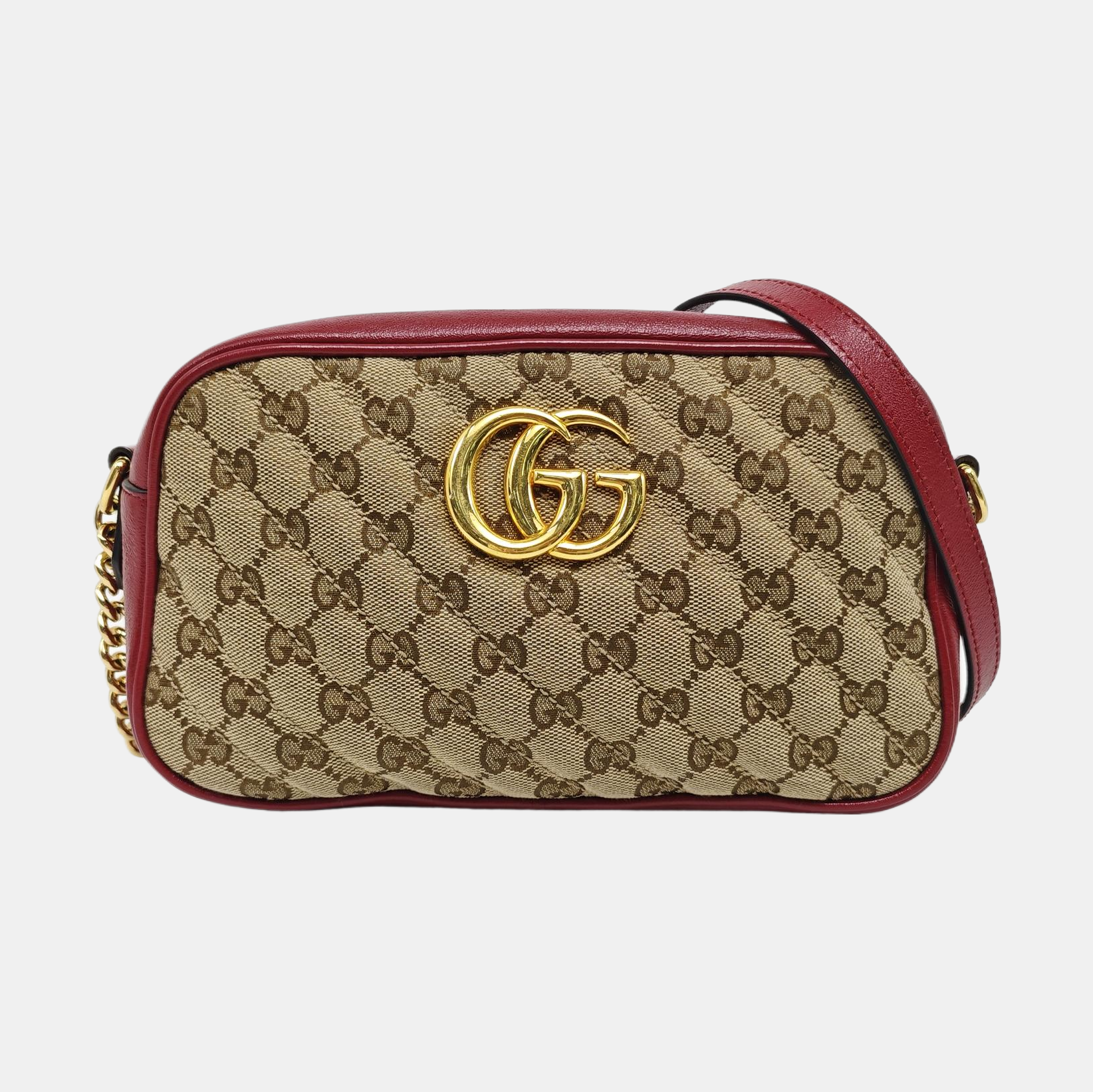 GG Marmont Small Quilted Canvas Beige