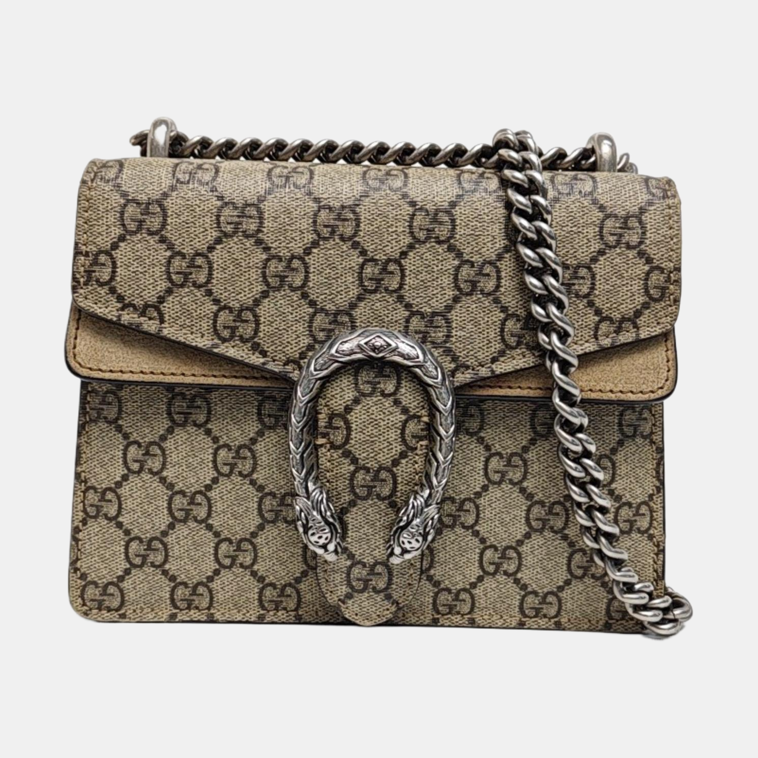 Dionysus Mini Monogram Coated Canvas Beige