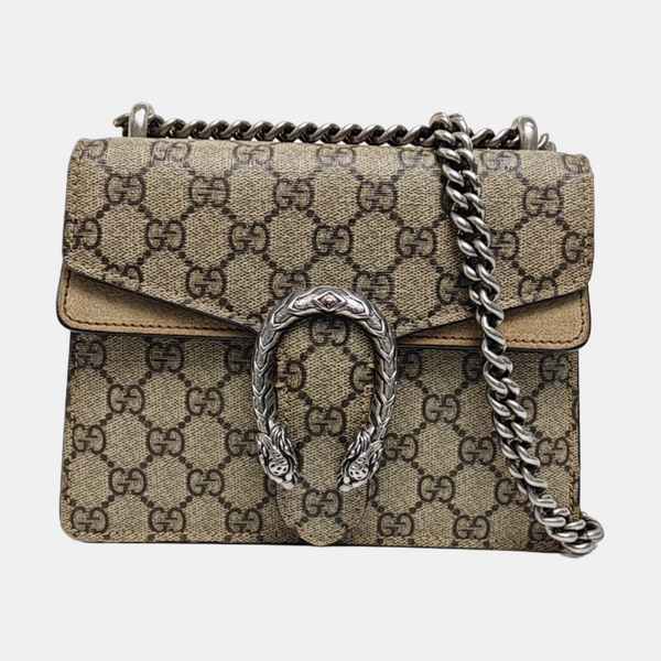 Dionysus Mini Monogram Coated Canvas Beige
