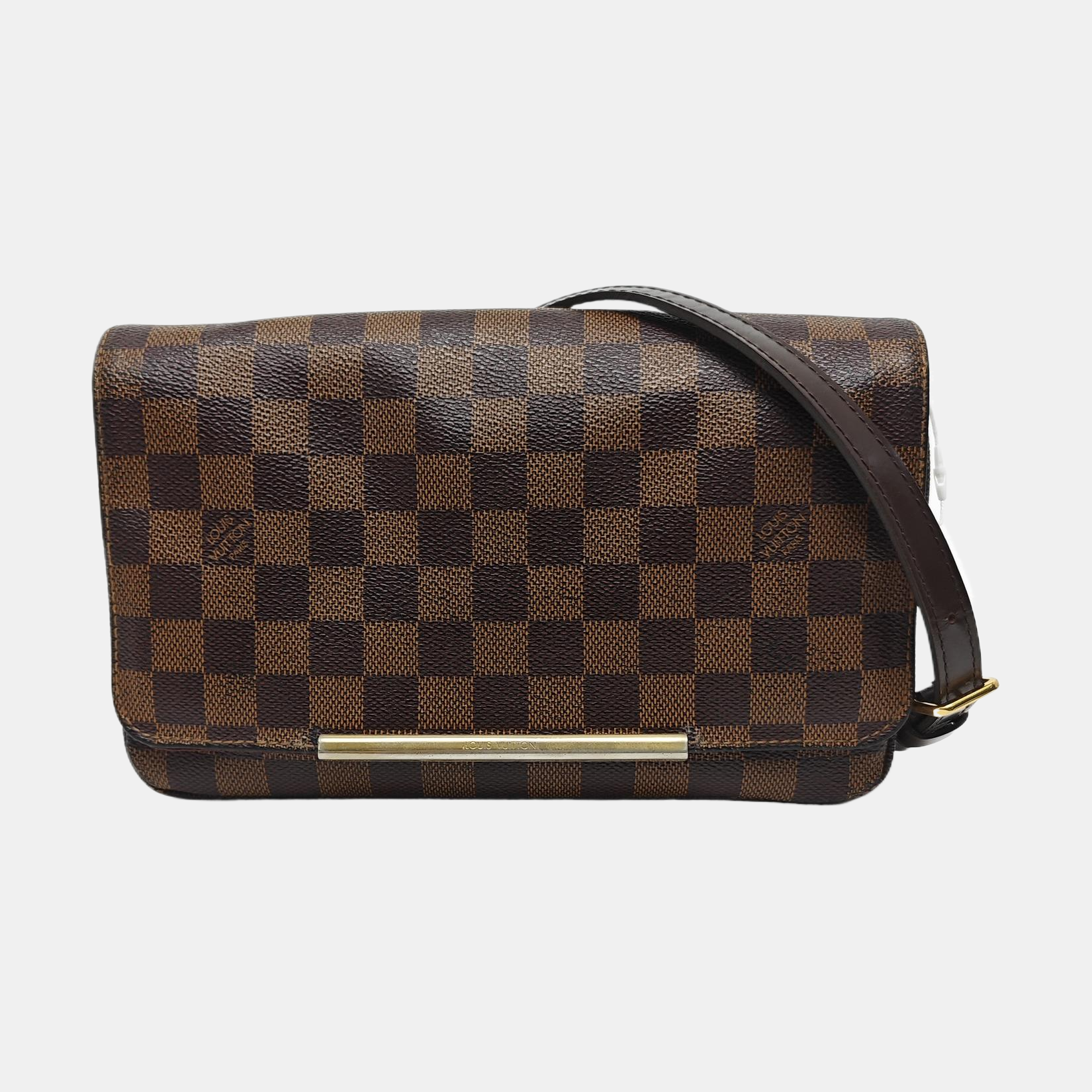 HOXTON Damier Ebene Coated Canvas Brown