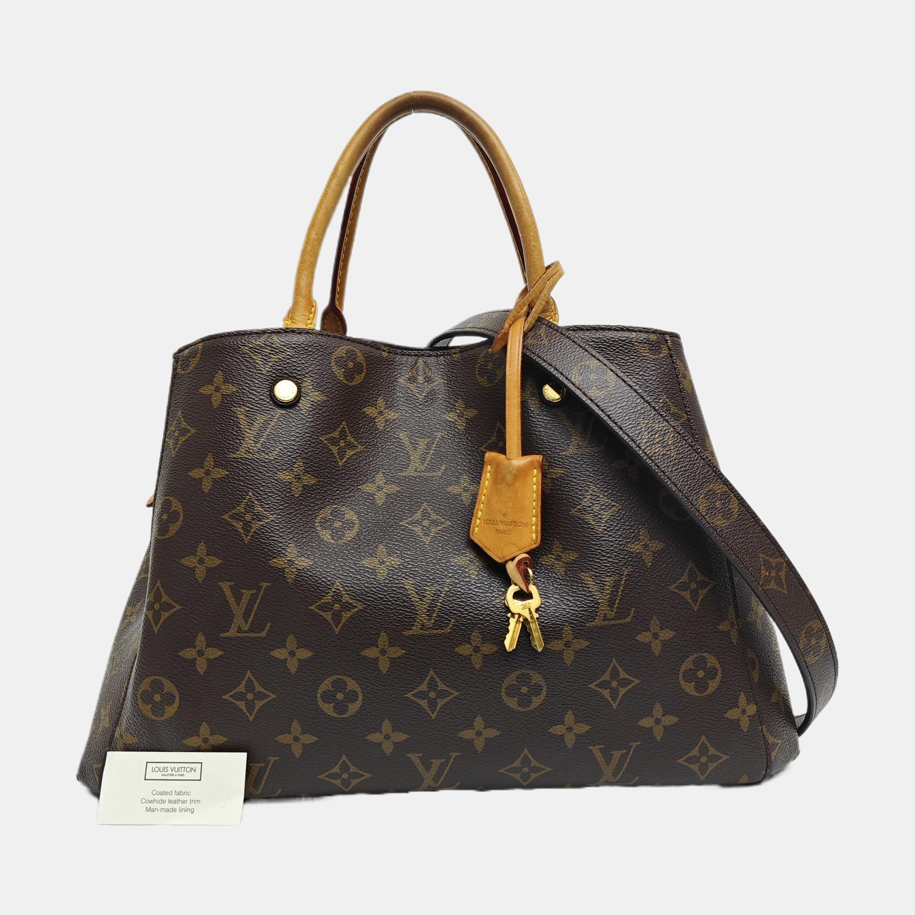 MONTAIGNE MM Monogram Coated Canvas Brown