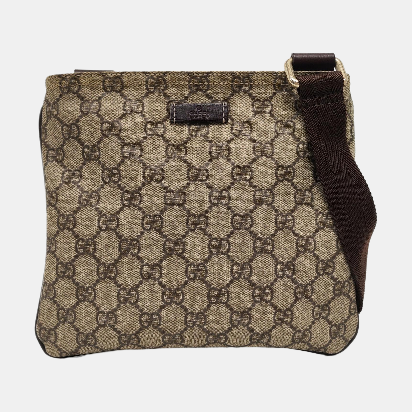 Monogram Coated Canvas Crossbody Bag Beige