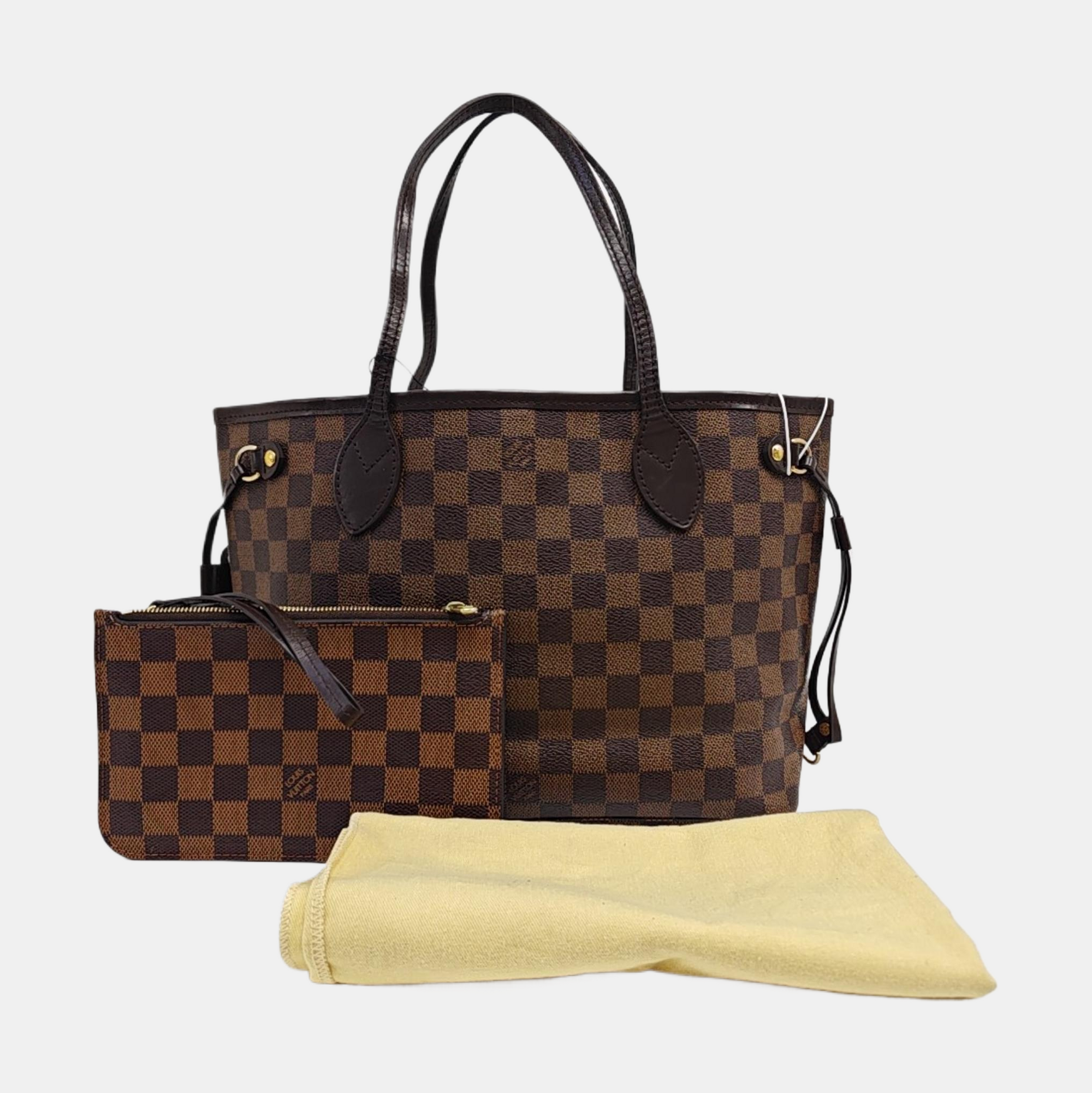 NEVERFULL PM Damier Ebene Coated Canvas Brown