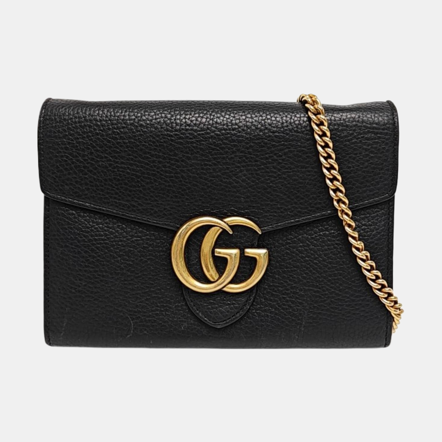 Authenticated pre-owned  GG Marmont Mini Calfskin Black - Crossbody Bag at Looply