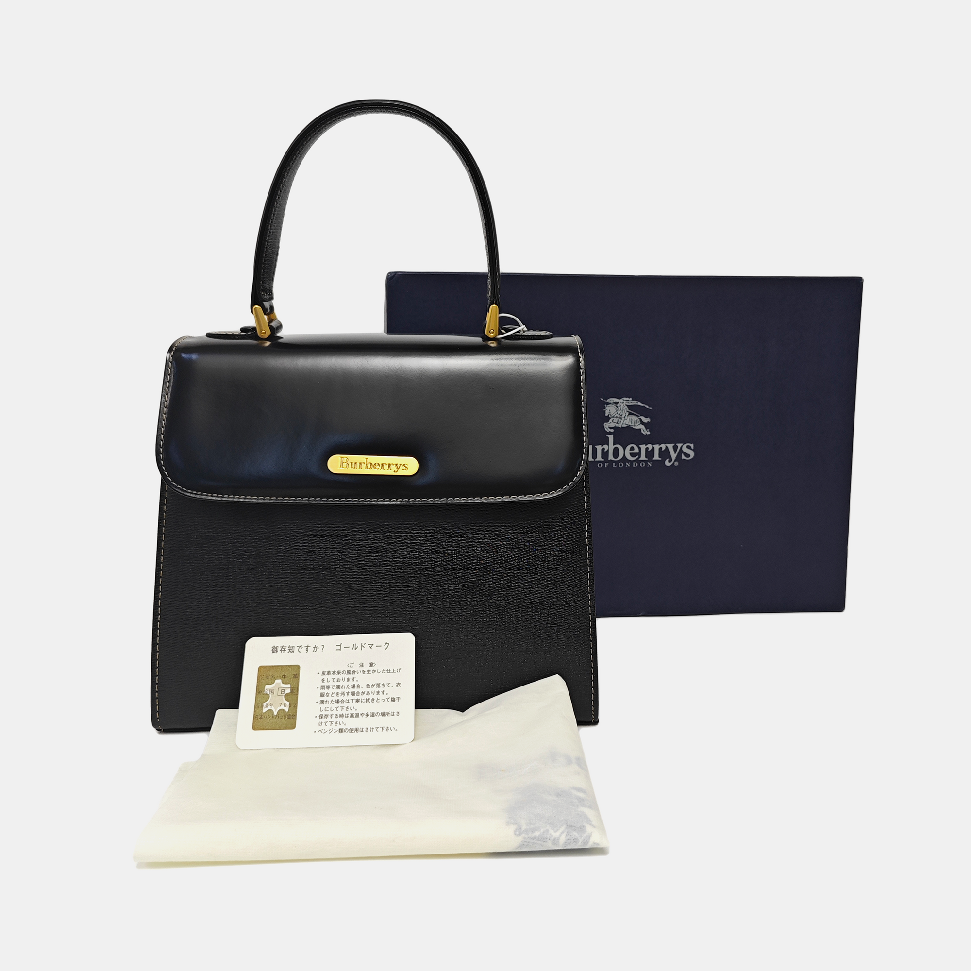 Calfskin Top Handle Bag Black