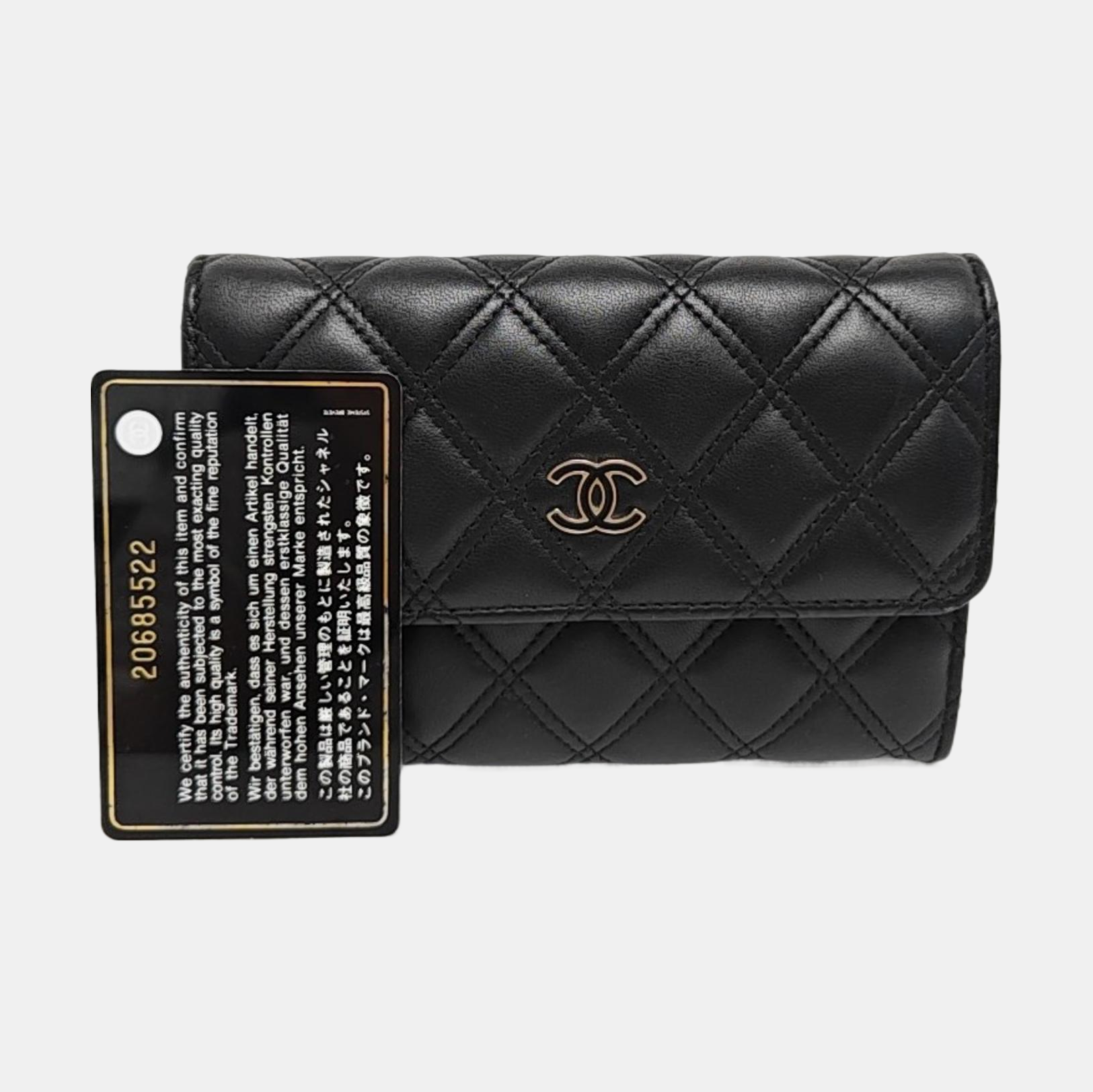 Quilted Lambskin Wallet Black