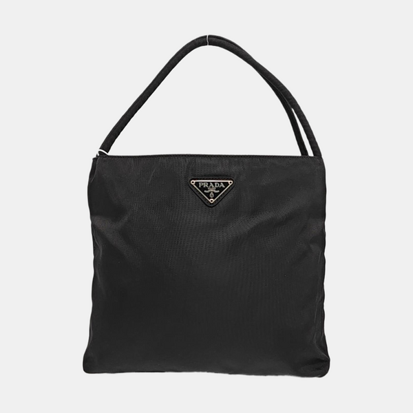Nylon Top Handle Bag Black