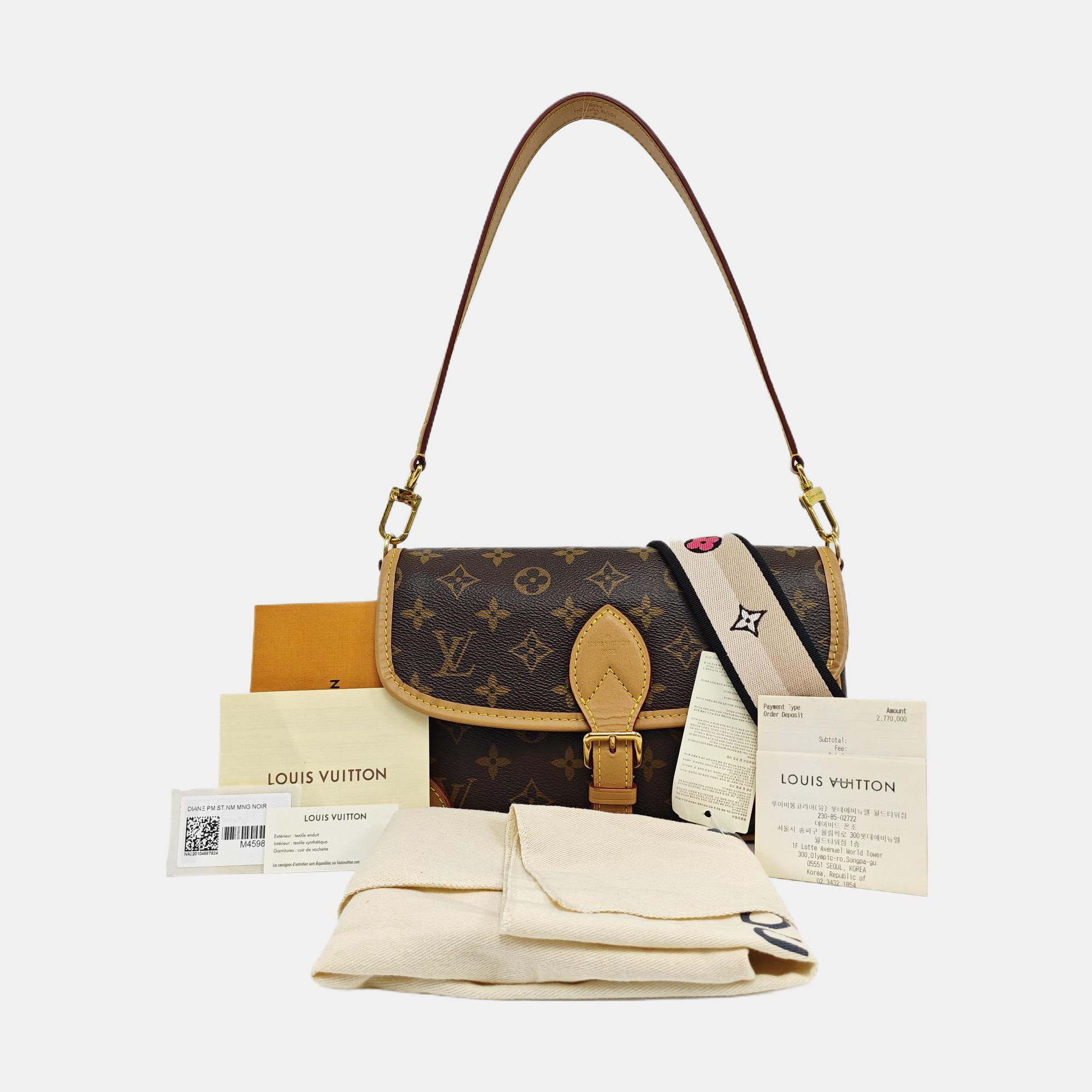 DIANE Monogram Coated Canvas Brown