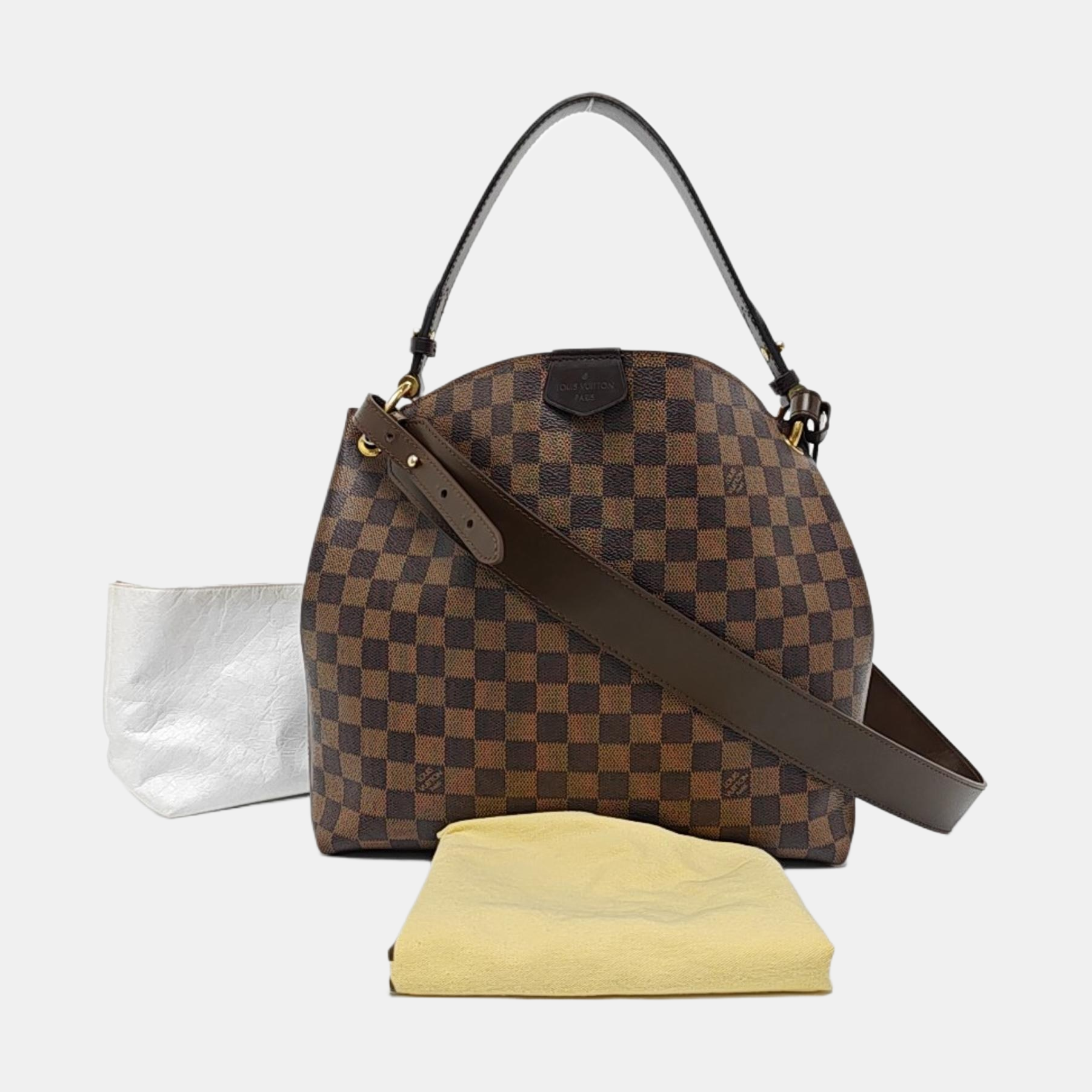 GRACEFUL PM Damier Ebene Coated Canvas Brown
