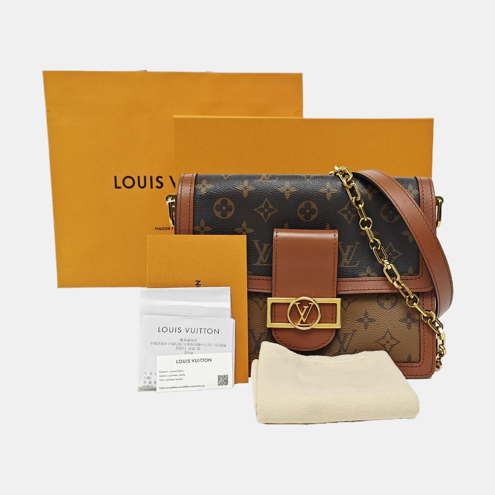 DAUPHINE MM Monogram Coated Canvas Brown