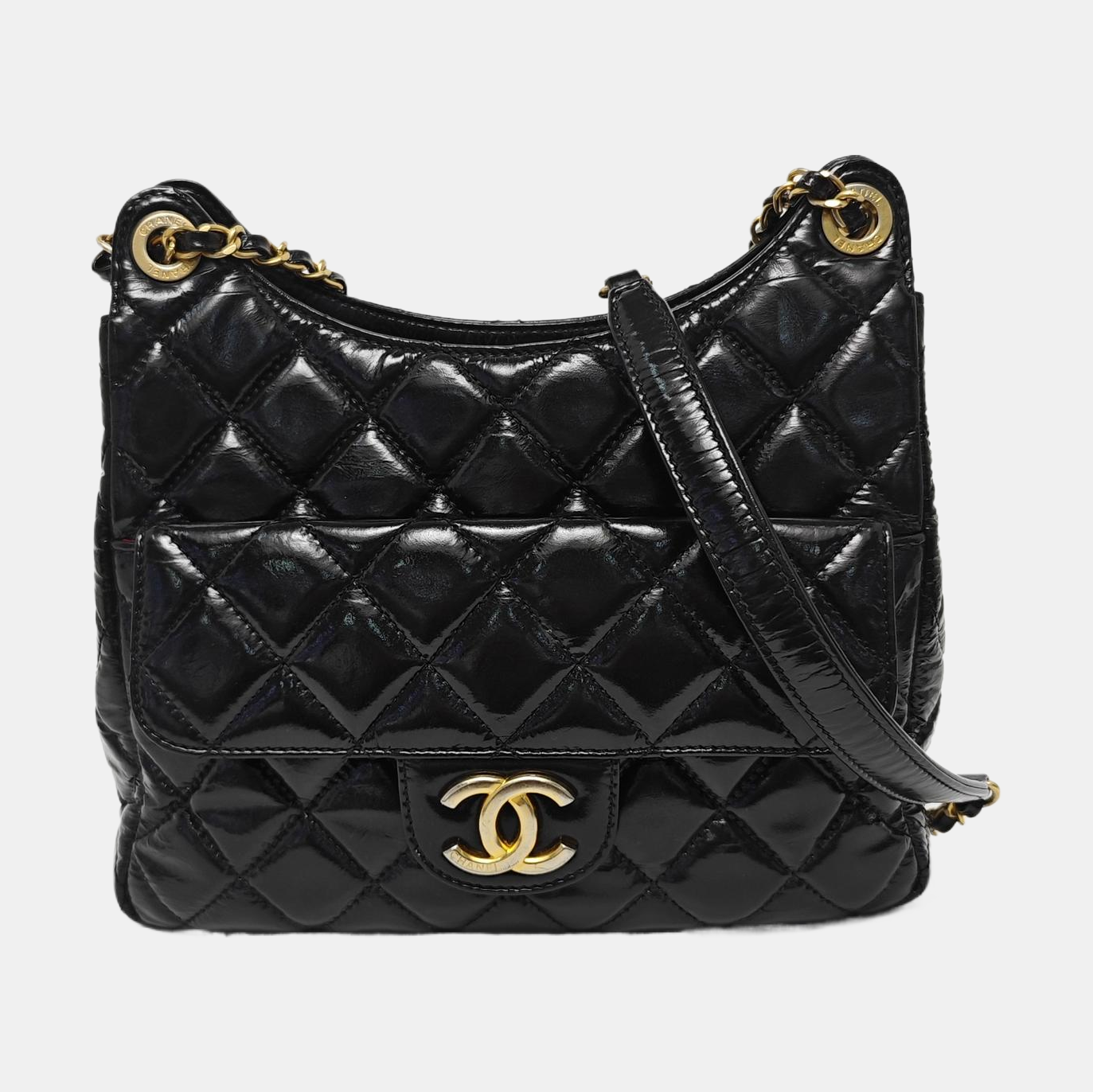23C HOBO Medium Quilted Calfskin Black