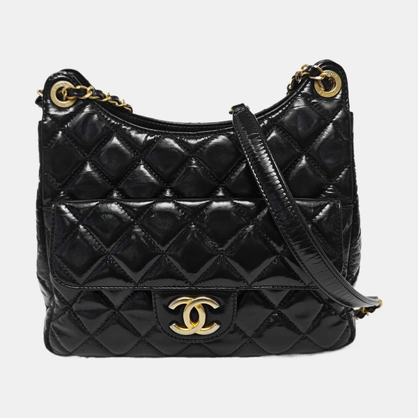 23C HOBO Medium Quilted Calfskin Black