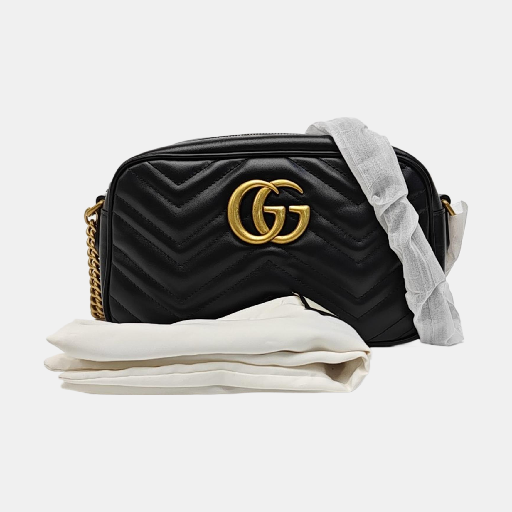 GG Marmont Small Quilted Calfskin Black