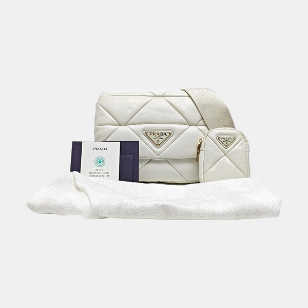 System Quilted Lambskin White