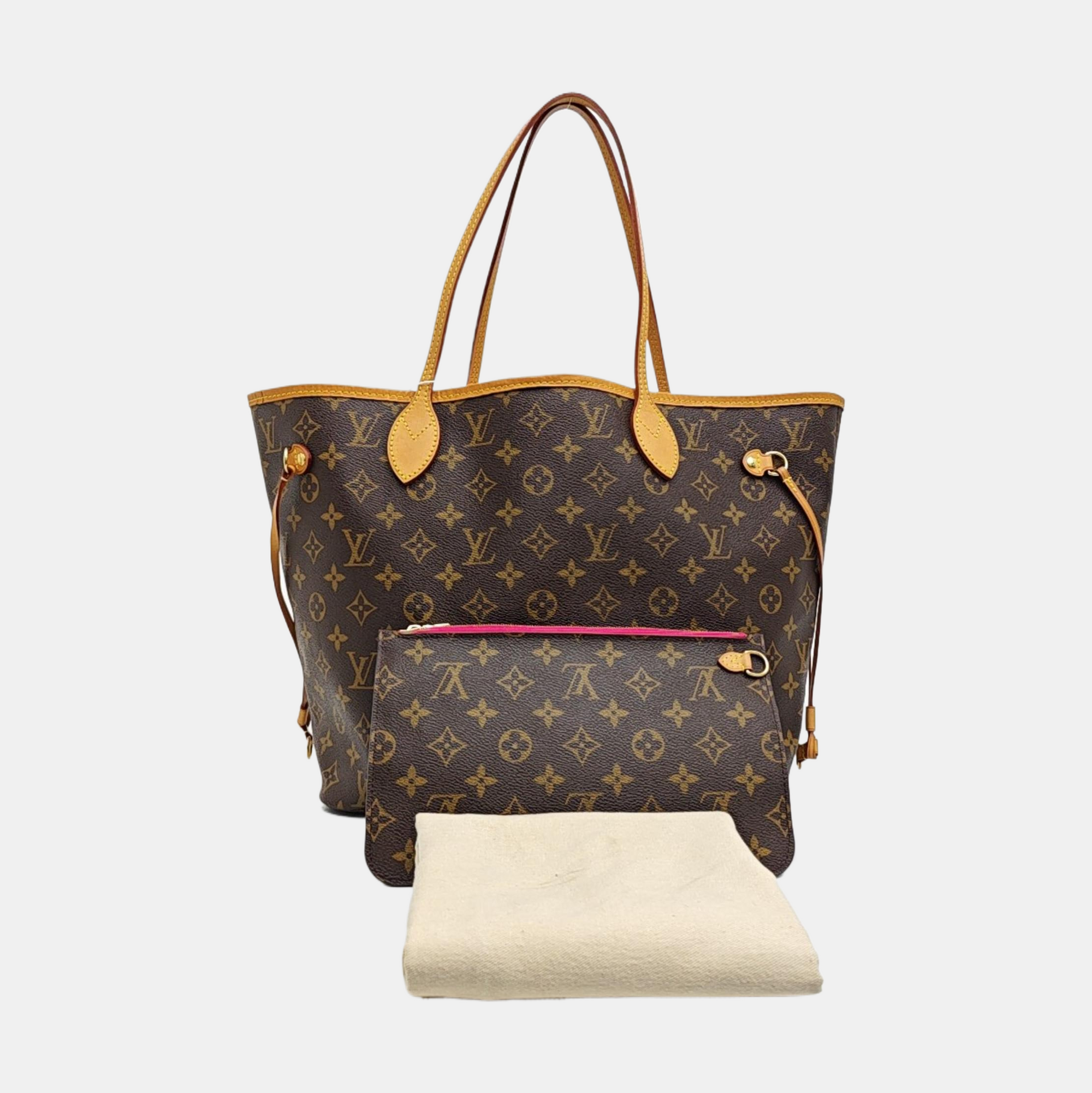 NEVERFULL MM Monogram Coated Canvas Brown