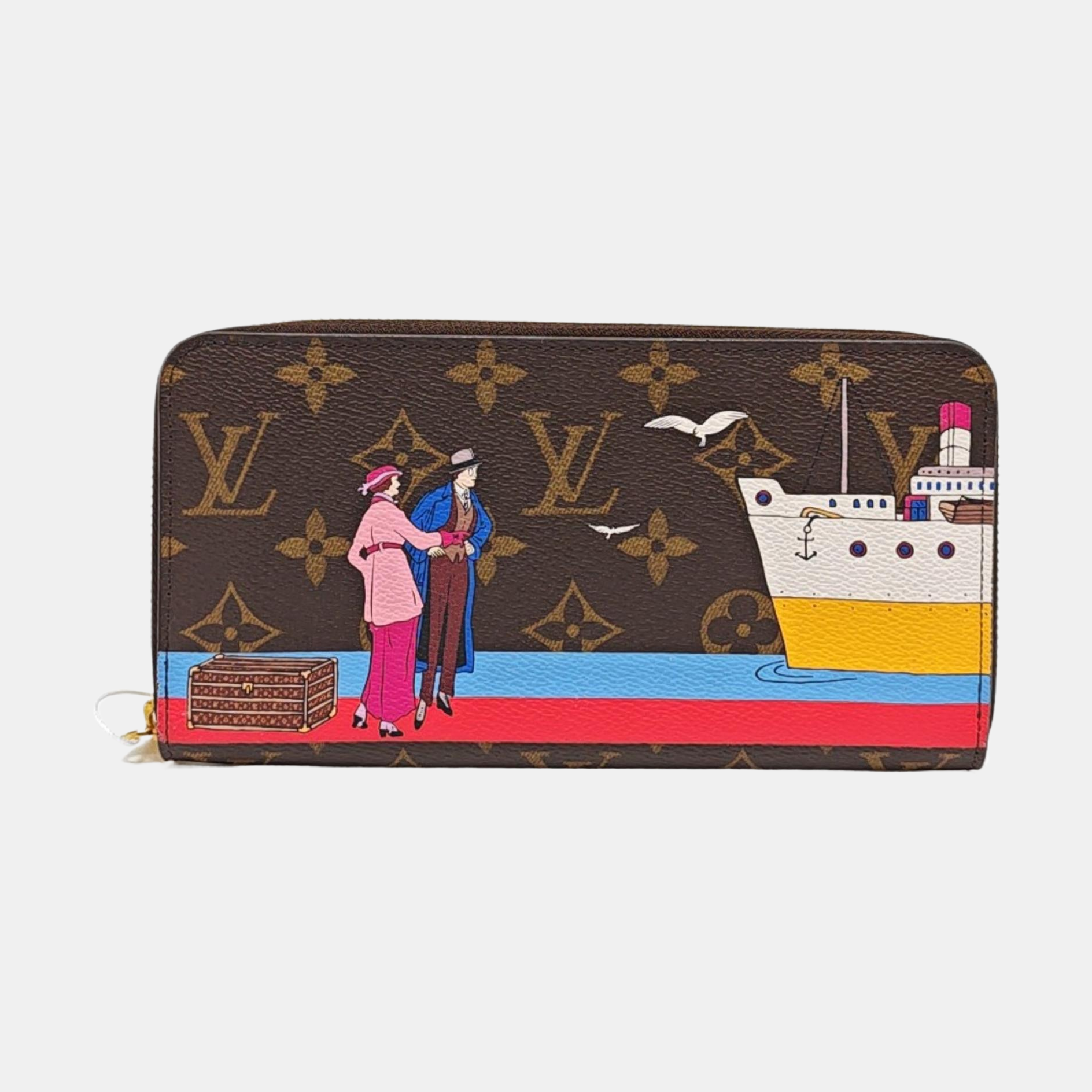 ZIPPY Monogram Coated Canvas Brown Wallet
