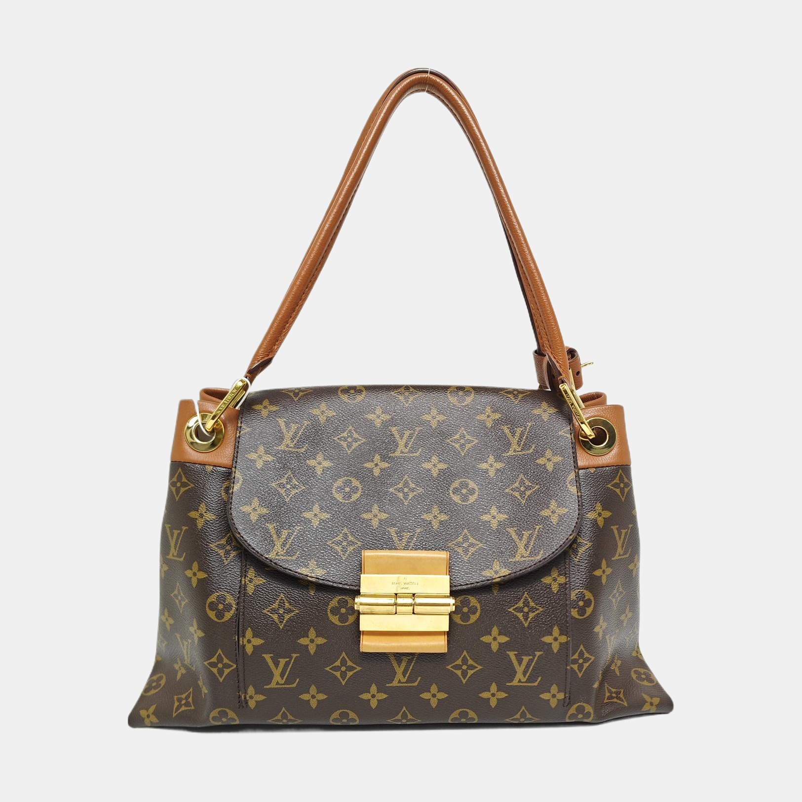 OLYMPE MM Monogram Coated Canvas Brown
