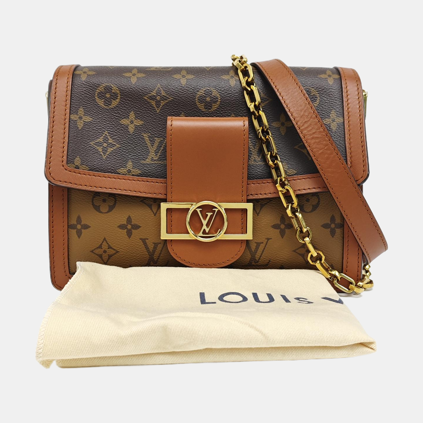 DAUPHINE MM Monogram Coated Canvas Brown