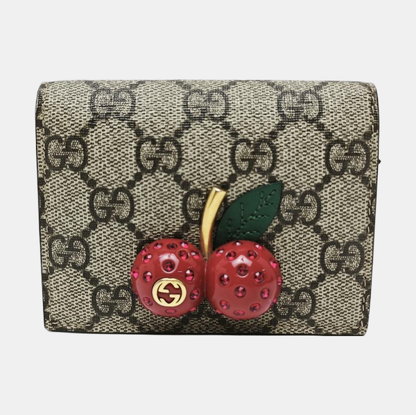 GG Supreme Monogram Coated Canvas Gray Wallet