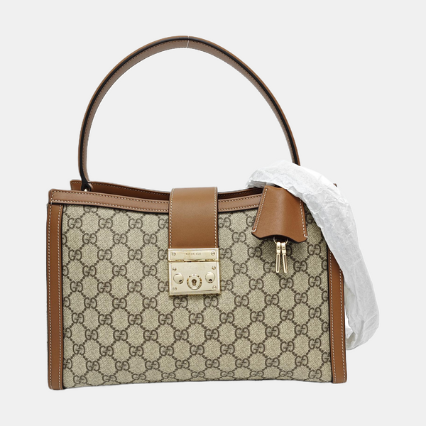 Padlock Large Monogram Coated Canvas Gray
