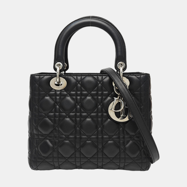 Lady Dior Medium Cannage Lambskin Black