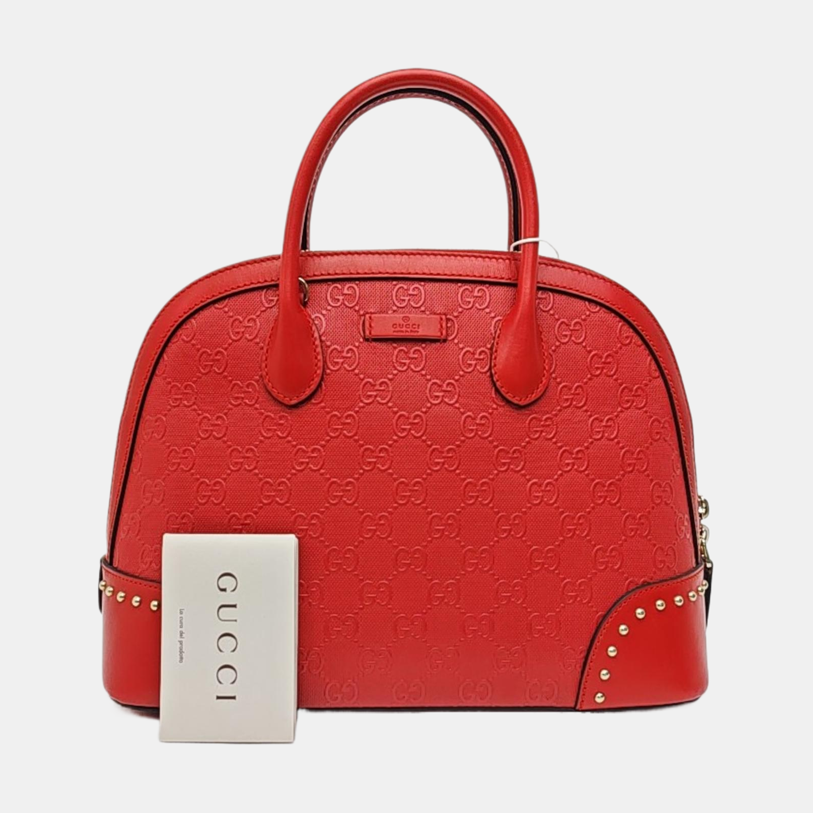 Calfskin Top Handle Bag Red