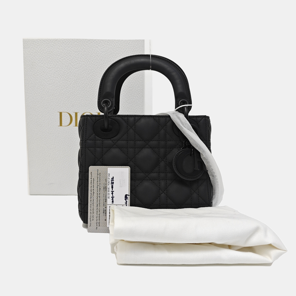 Lady Dior Mini Cannage Calfskin Black