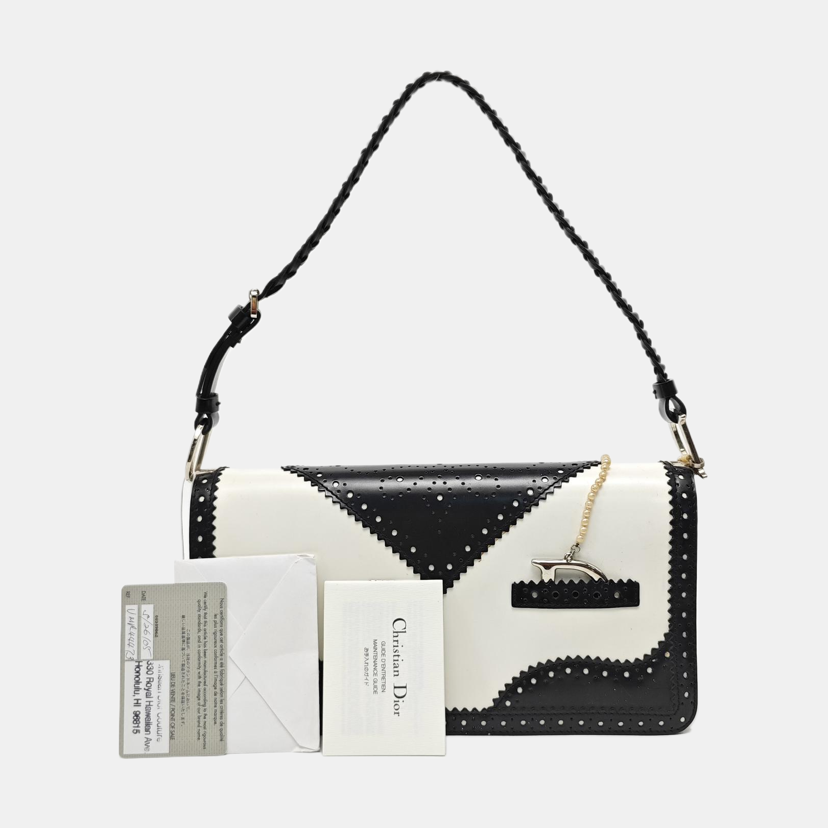 Oblique Canvas Shoulder Bag White