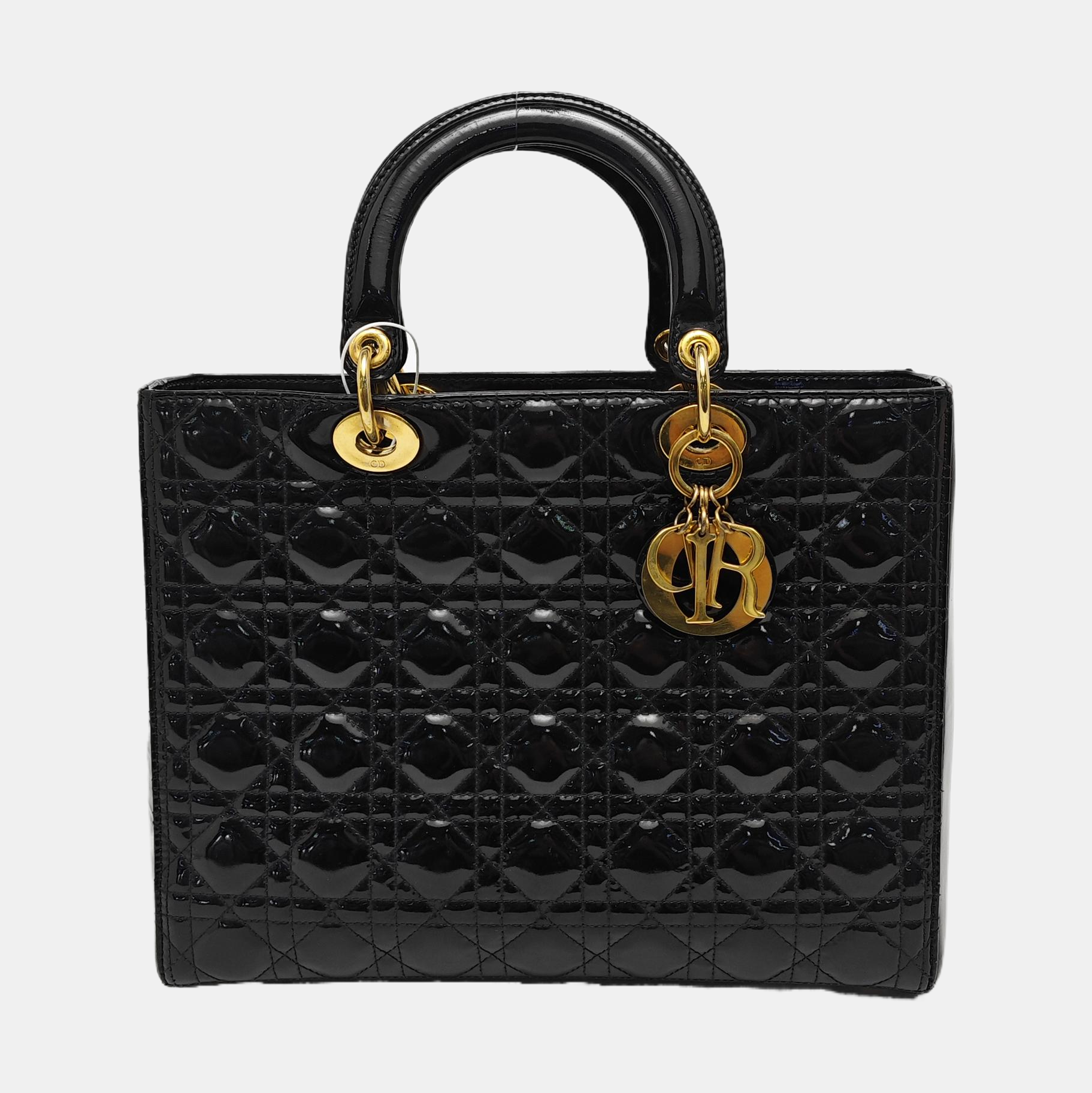 Lady Dior Large Patent Leather Black