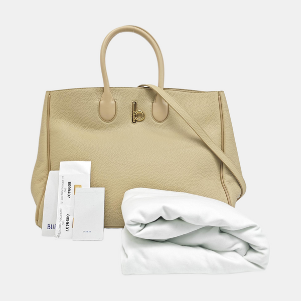 Calfskin Tote Bag Medium Beige