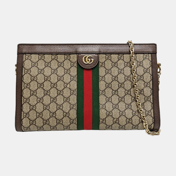 Authenticated pre-owned  Ophidia Medium Monogram Coated Canvas Beige - Shoulder Bag at Looply