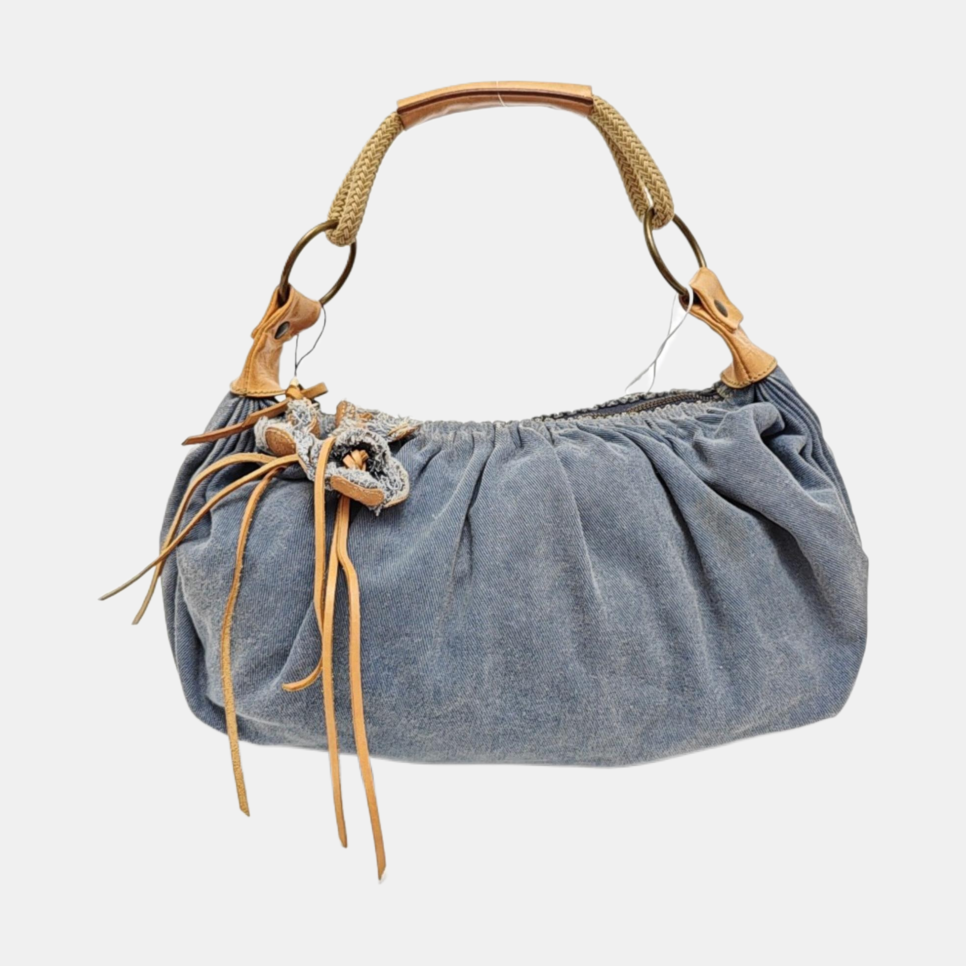 Denim Top Handle Bag Blue