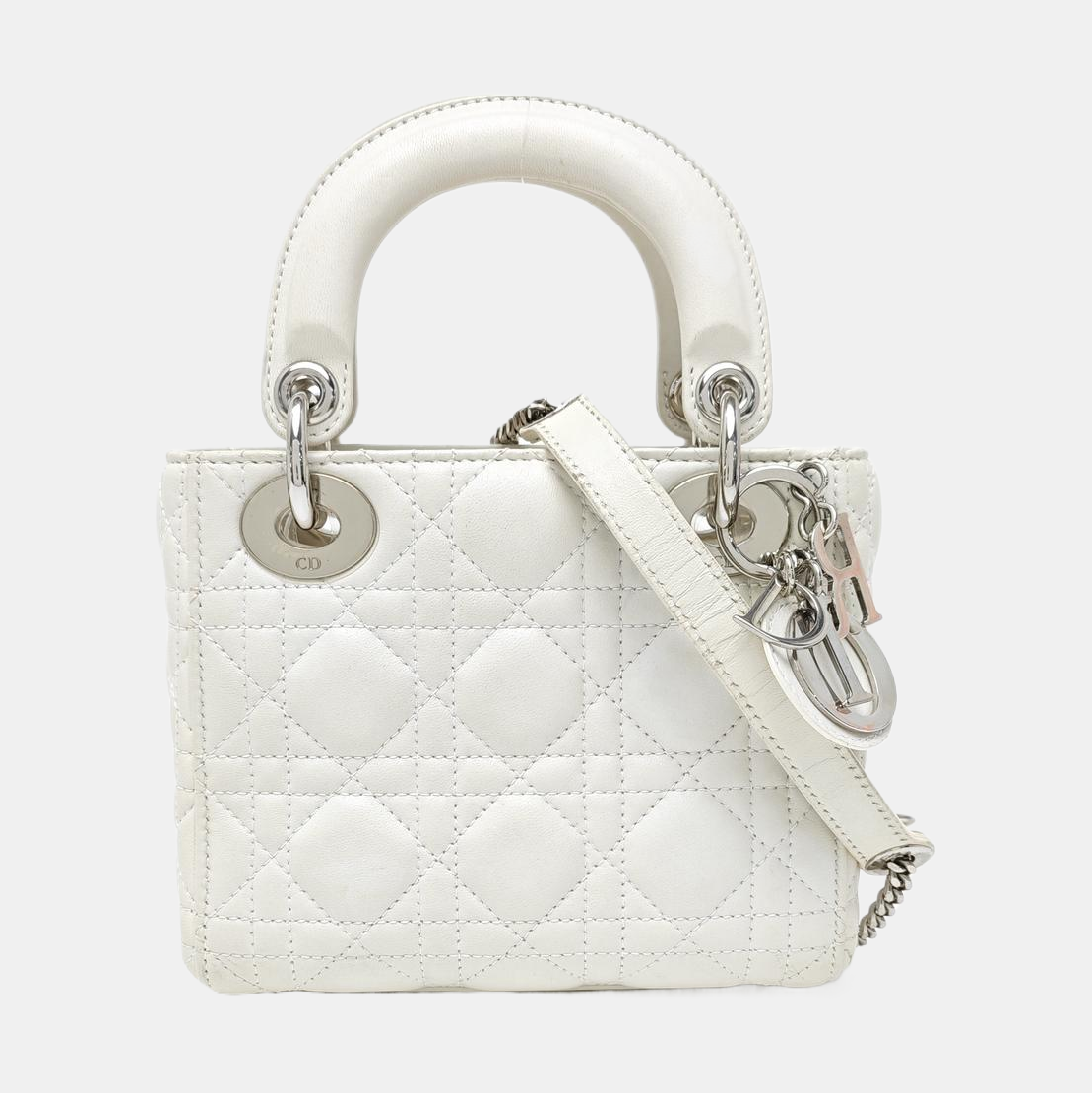 Lady Dior Mini Cannage Lambskin White