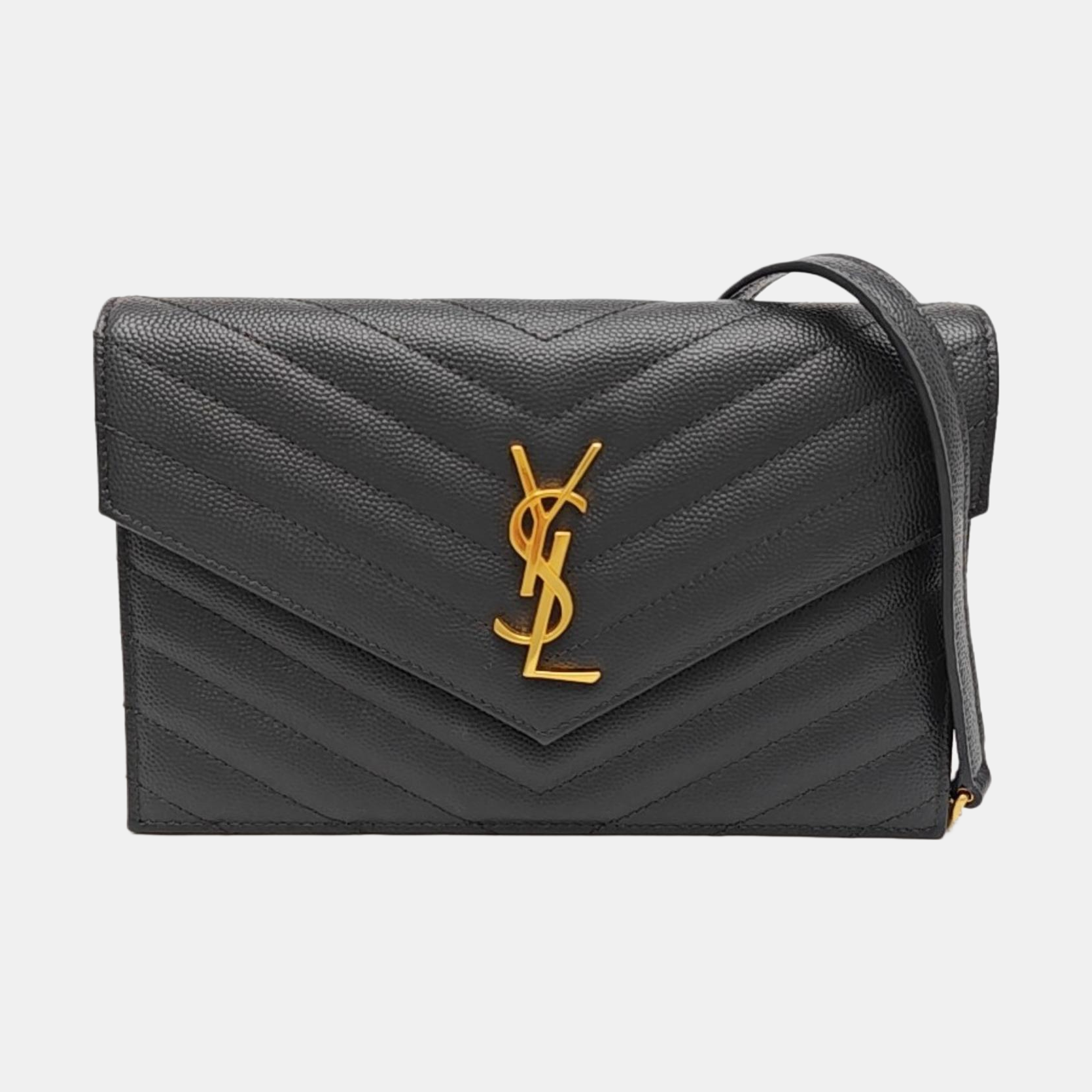 MONOGRAM Chevron Calfskin Gray