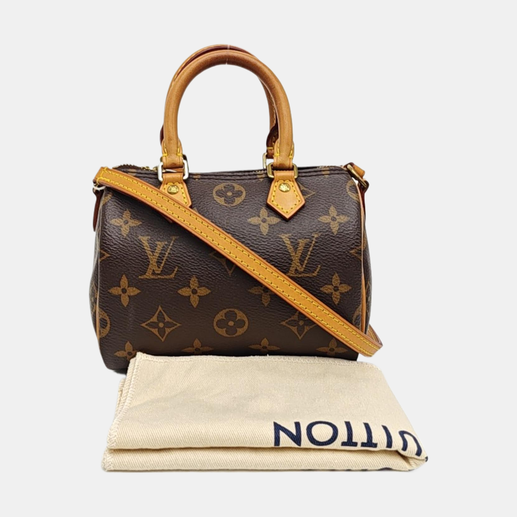 SPEEDY Nano Monogram Coated Canvas Brown