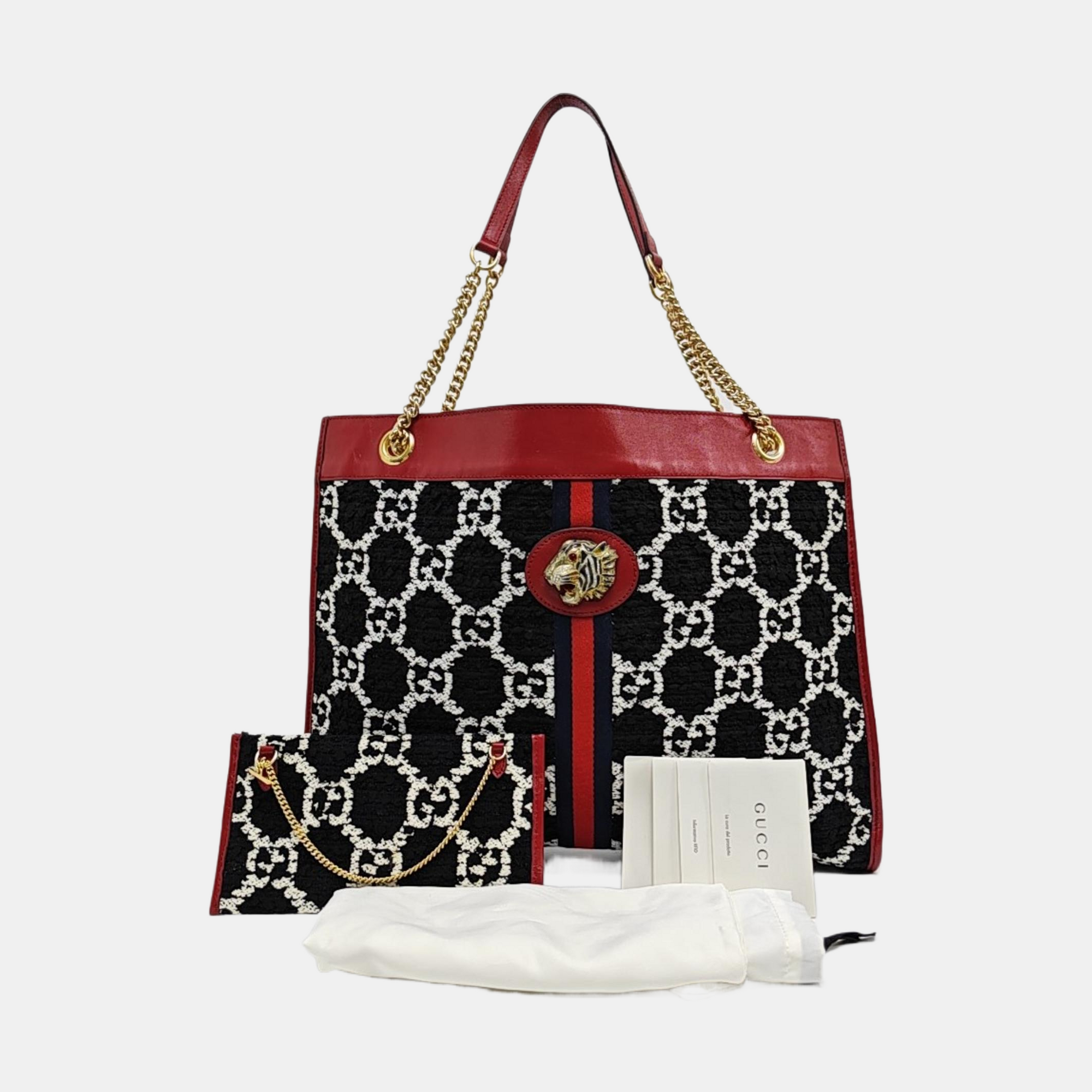 Rajah Large Monogram Wool Black