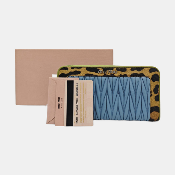 Quilted Lambskin Wallet Blue